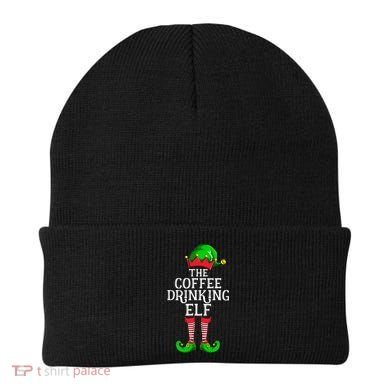 Coffee Drinking Elf Family Matching Group Christmas Beanie