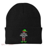Coffee Drinking Elf Family Matching Group Christmas Beanie thumb 0