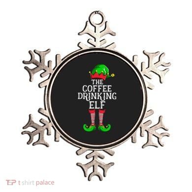 Coffee Drinking Elf Family Matching Group Christmas Ornament