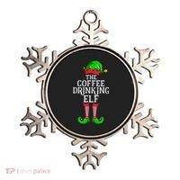 Coffee Drinking Elf Family Matching Group Christmas Ornament thumb 0
