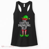 Coffee Drinking Elf Family Matching Group Christmas Women's Tank Top thumb 0