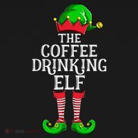 Coffee Drinking Elf Family Matching Group Christmas Baby Bodysuit thumb 2