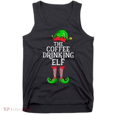 Coffee Drinking Elf Family Matching Group Christmas Tank Top