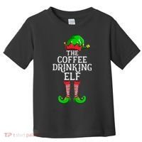 Coffee Drinking Elf Family Matching Group Christmas Toddler T-Shirt thumb 0