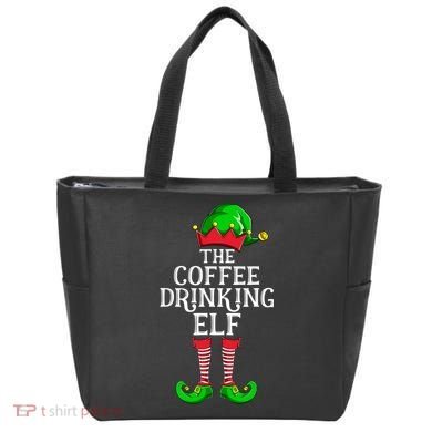 Coffee Drinking Elf Family Matching Group Christmas Tote Bag