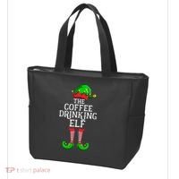 Coffee Drinking Elf Family Matching Group Christmas Tote Bag thumb 3