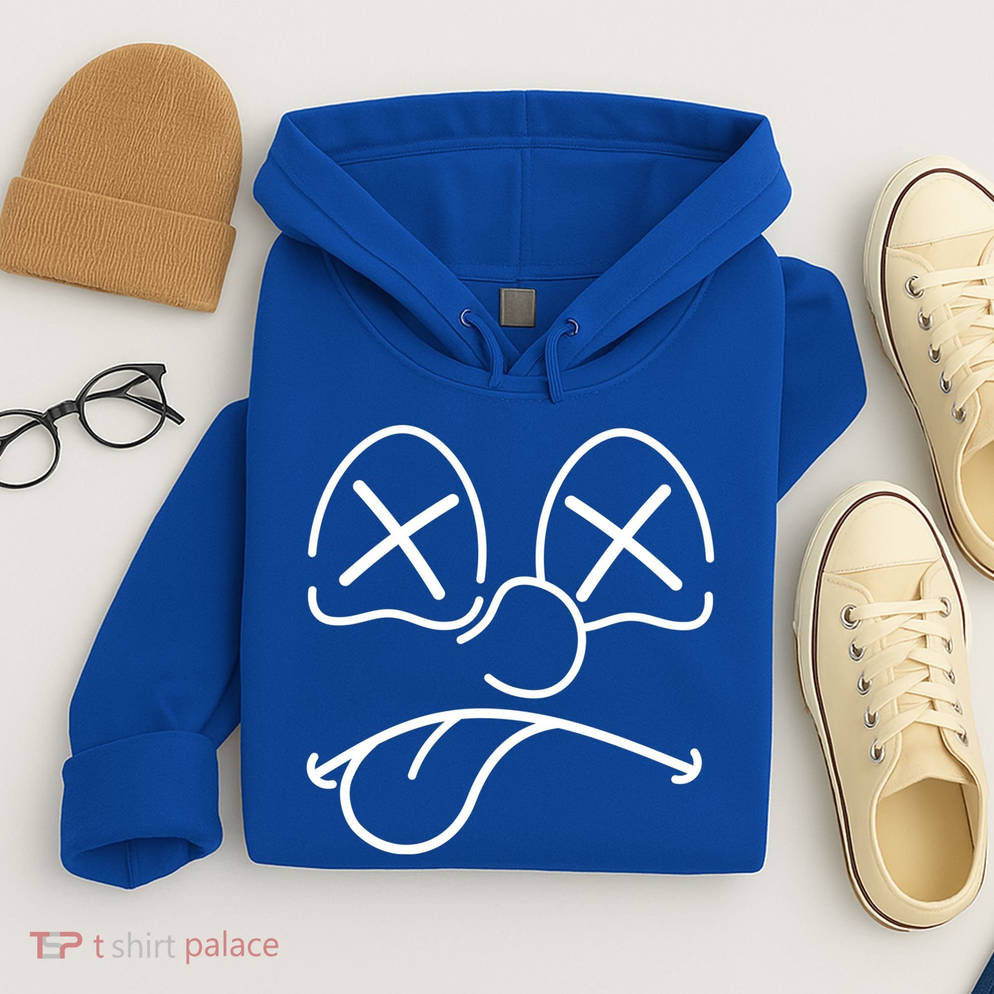 Cartoon Dead Eyes Face Hoodie