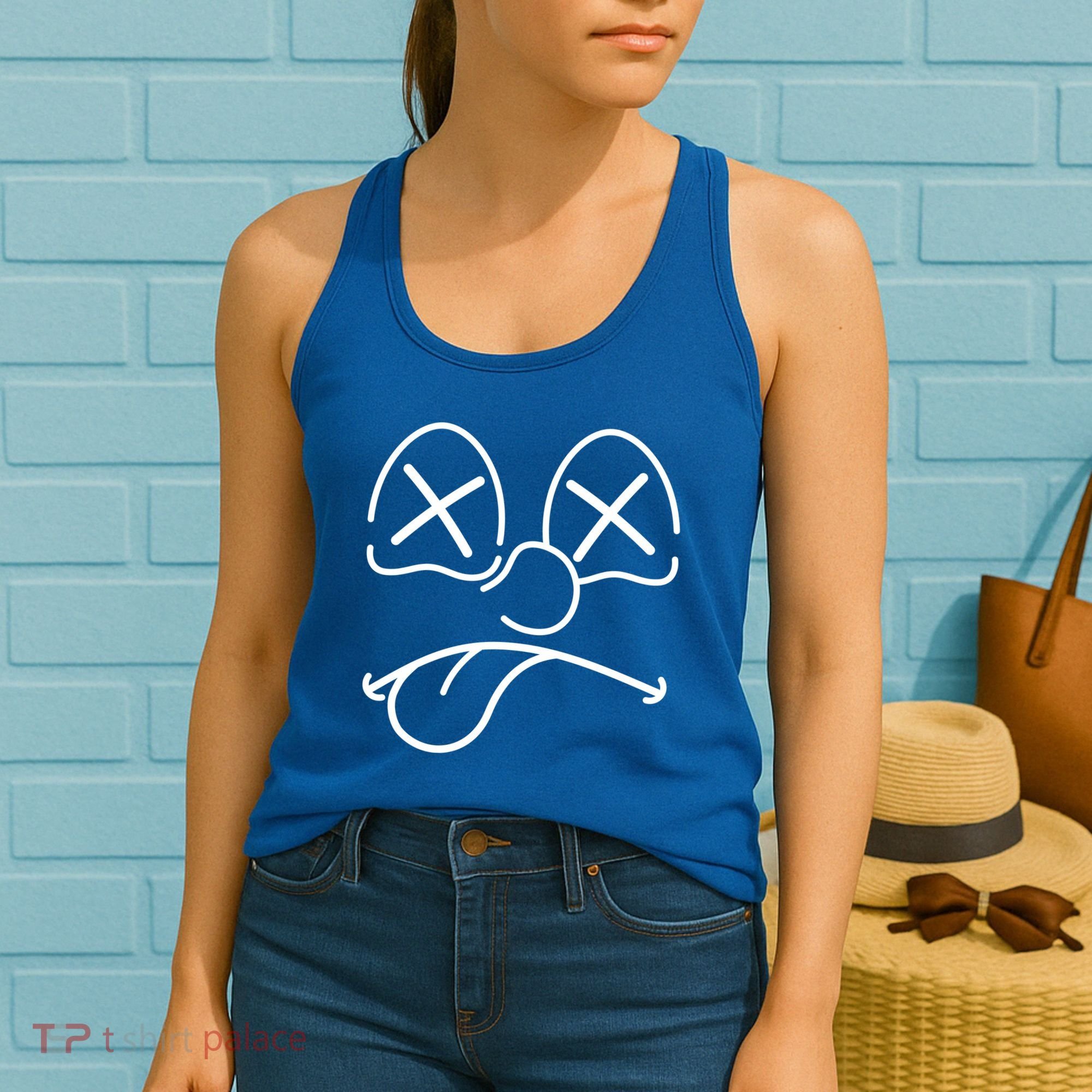 Cartoon Dead Eyes Face Women's Tank Top