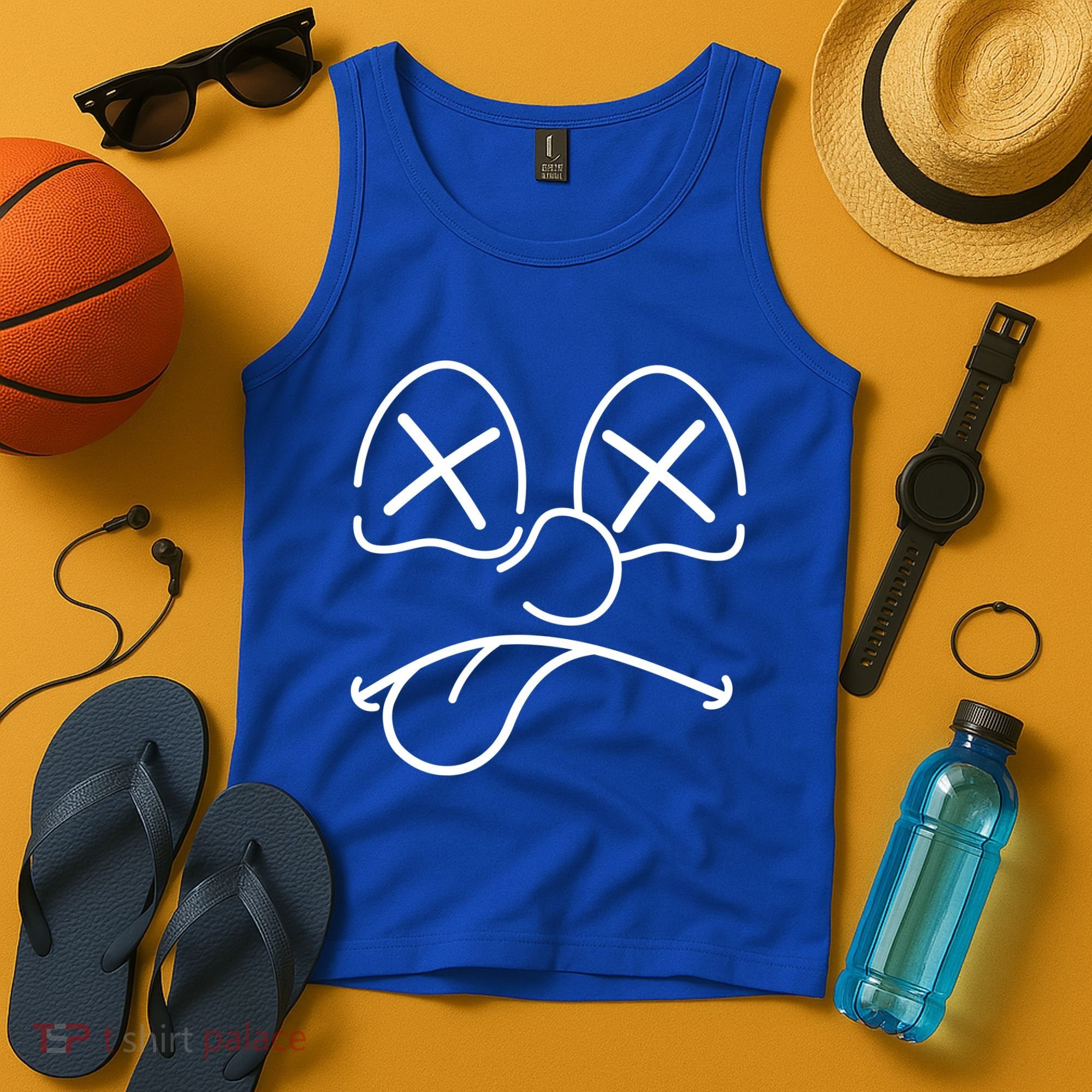 Cartoon Dead Eyes Face Tank Top
