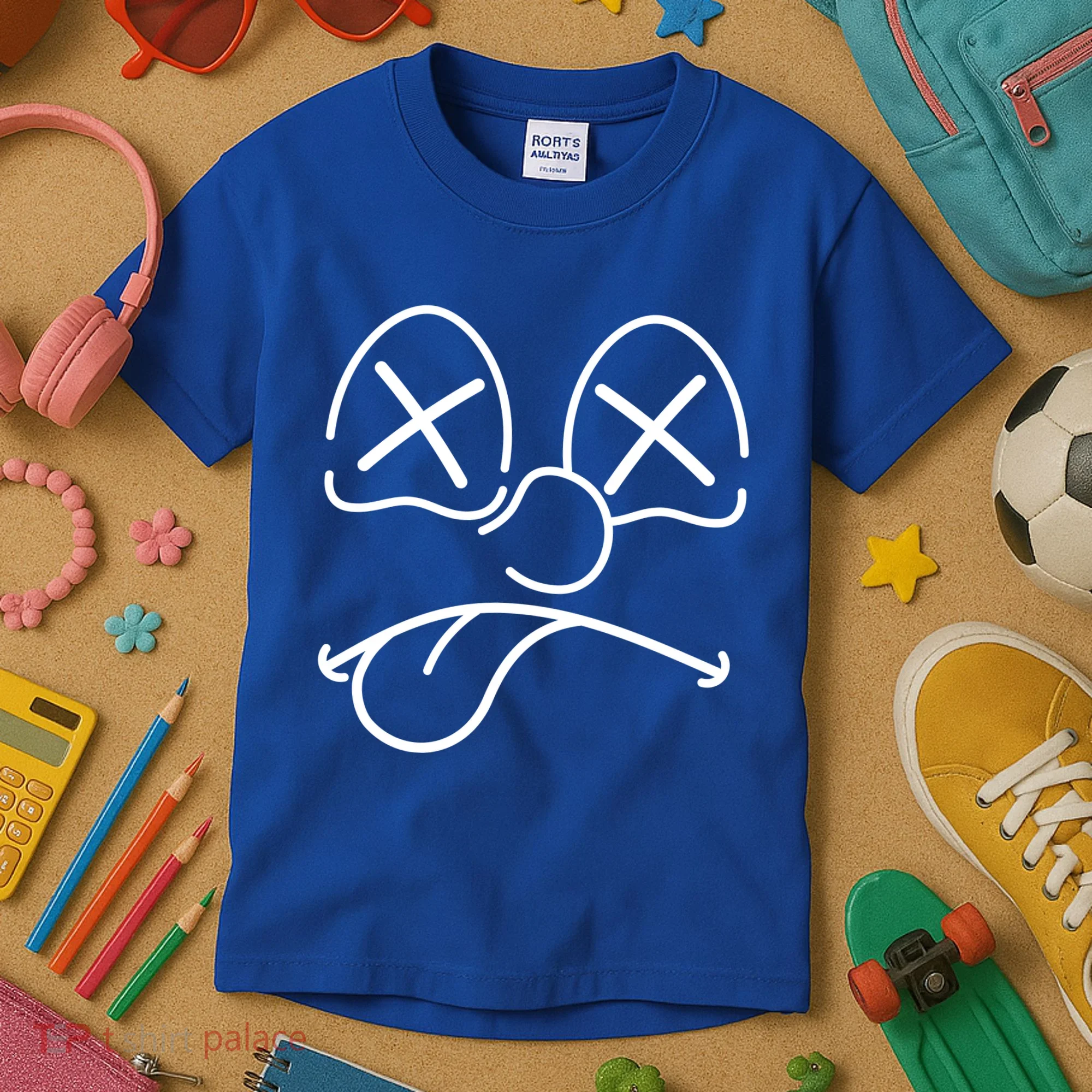 Cartoon Dead Eyes Face Kids T-Shirt