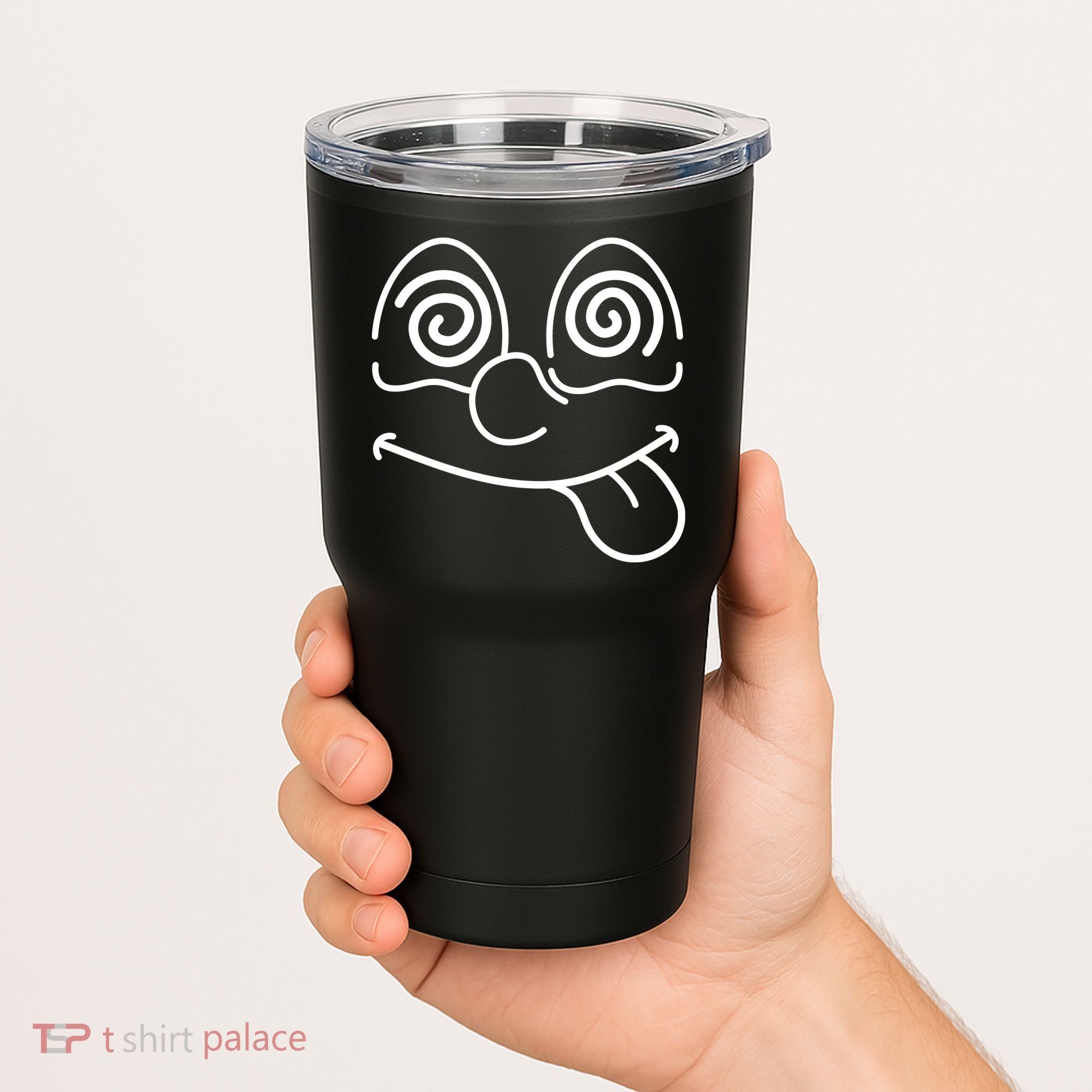 Cartoon Dizzy Eyes Face Tumbler