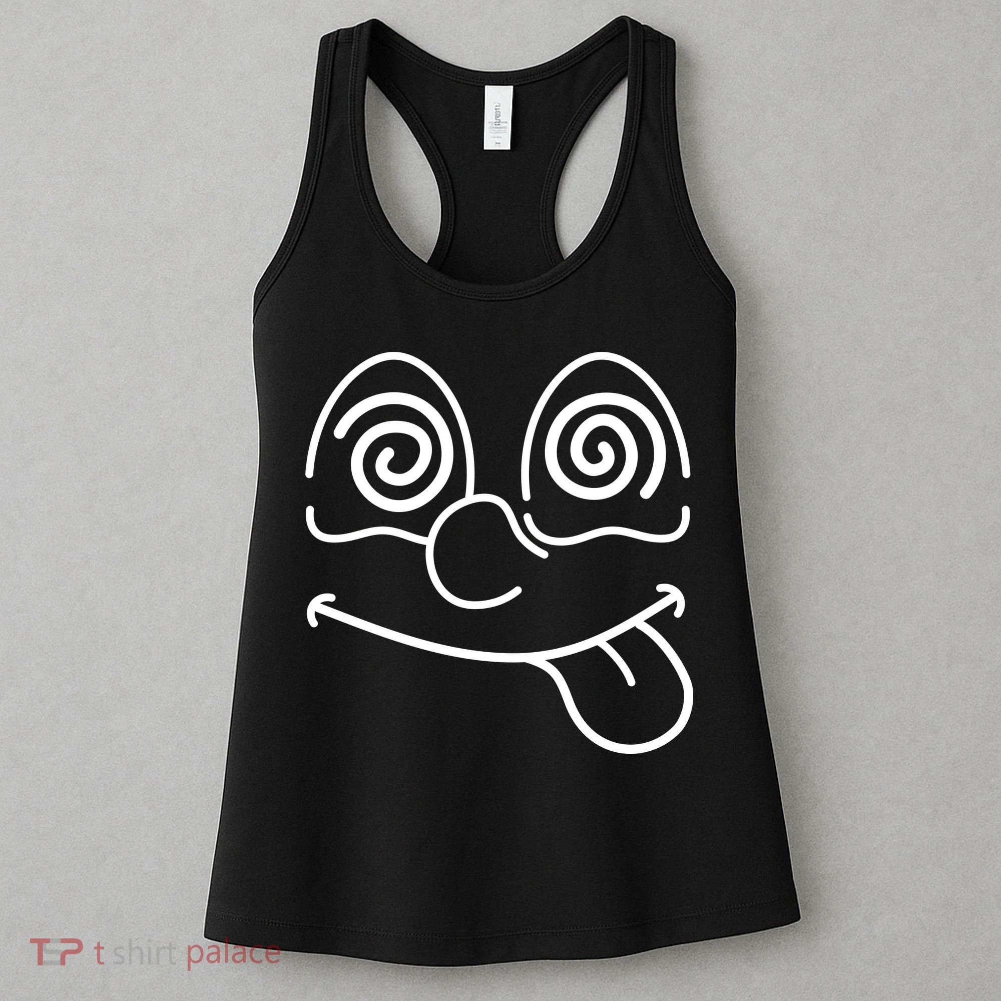 Cartoon Dizzy Eyes Face Women's Tank Top