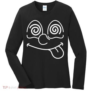Cartoon Dizzy Eyes Face Women's Long Sleeve Shirt