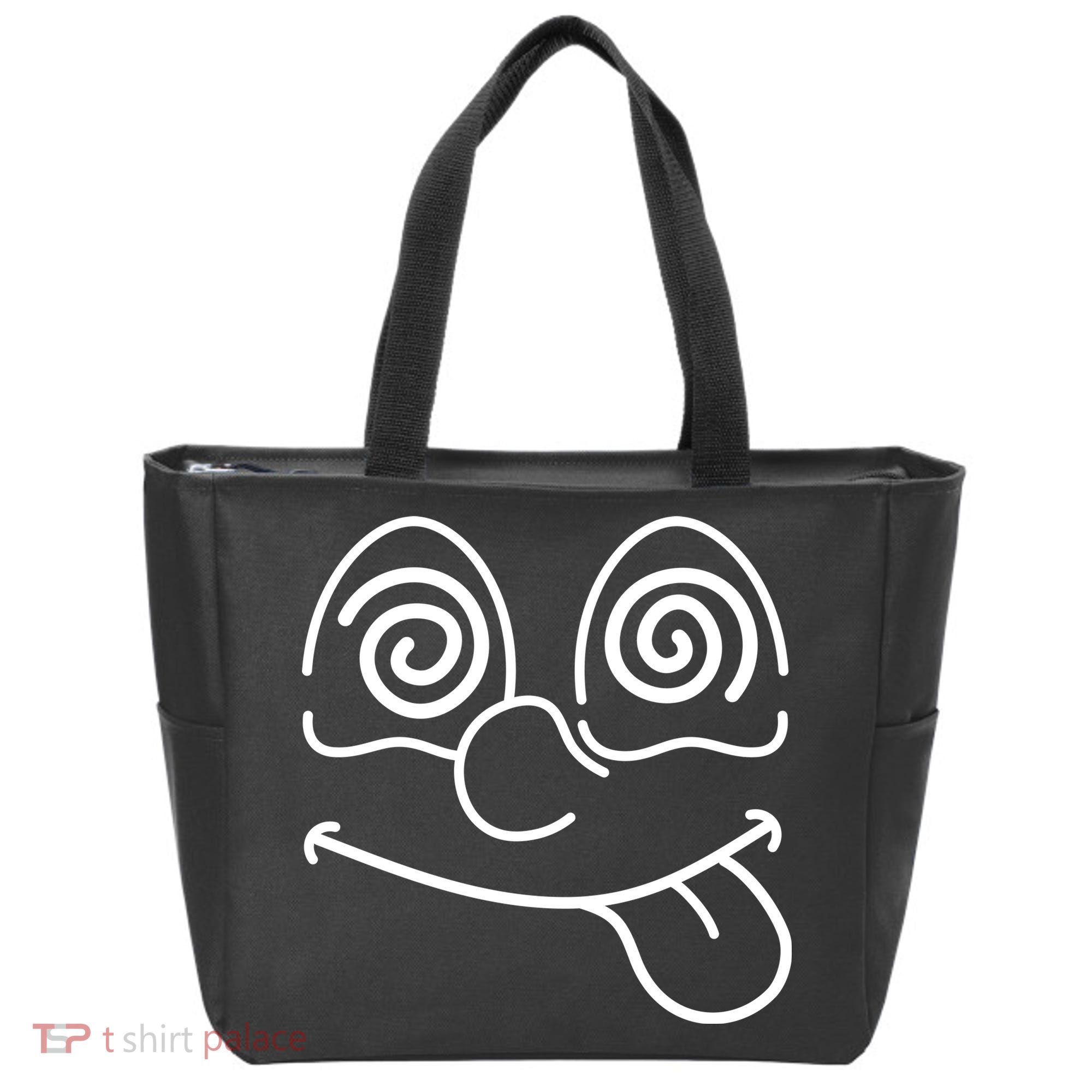 Cartoon Dizzy Eyes Face Tote Bag