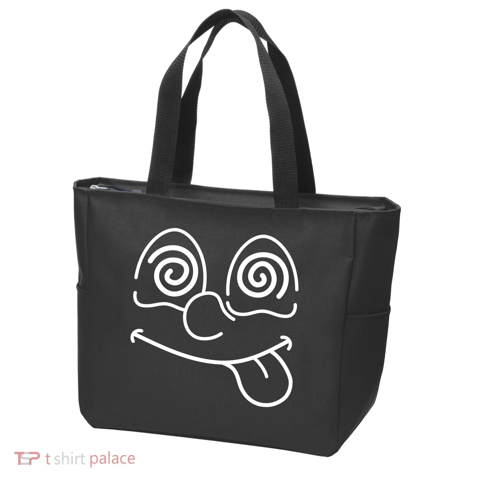 Cartoon Dizzy Eyes Face Tote Bag