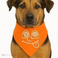 Cartoon Dizzy Eyes Face USA-Made Doggie Bandana thumb 1