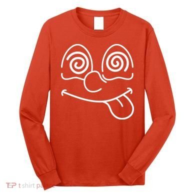 Cartoon Dizzy Eyes Face Long Sleeve Shirt
