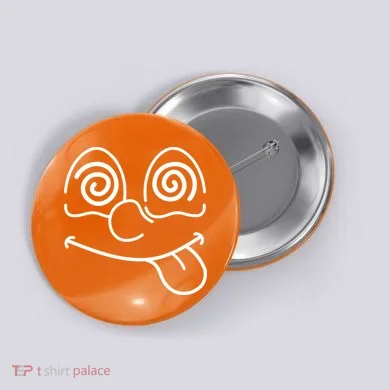 Cartoon Dizzy Eyes Face Button