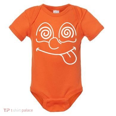 Cartoon Dizzy Eyes Face Baby Bodysuit