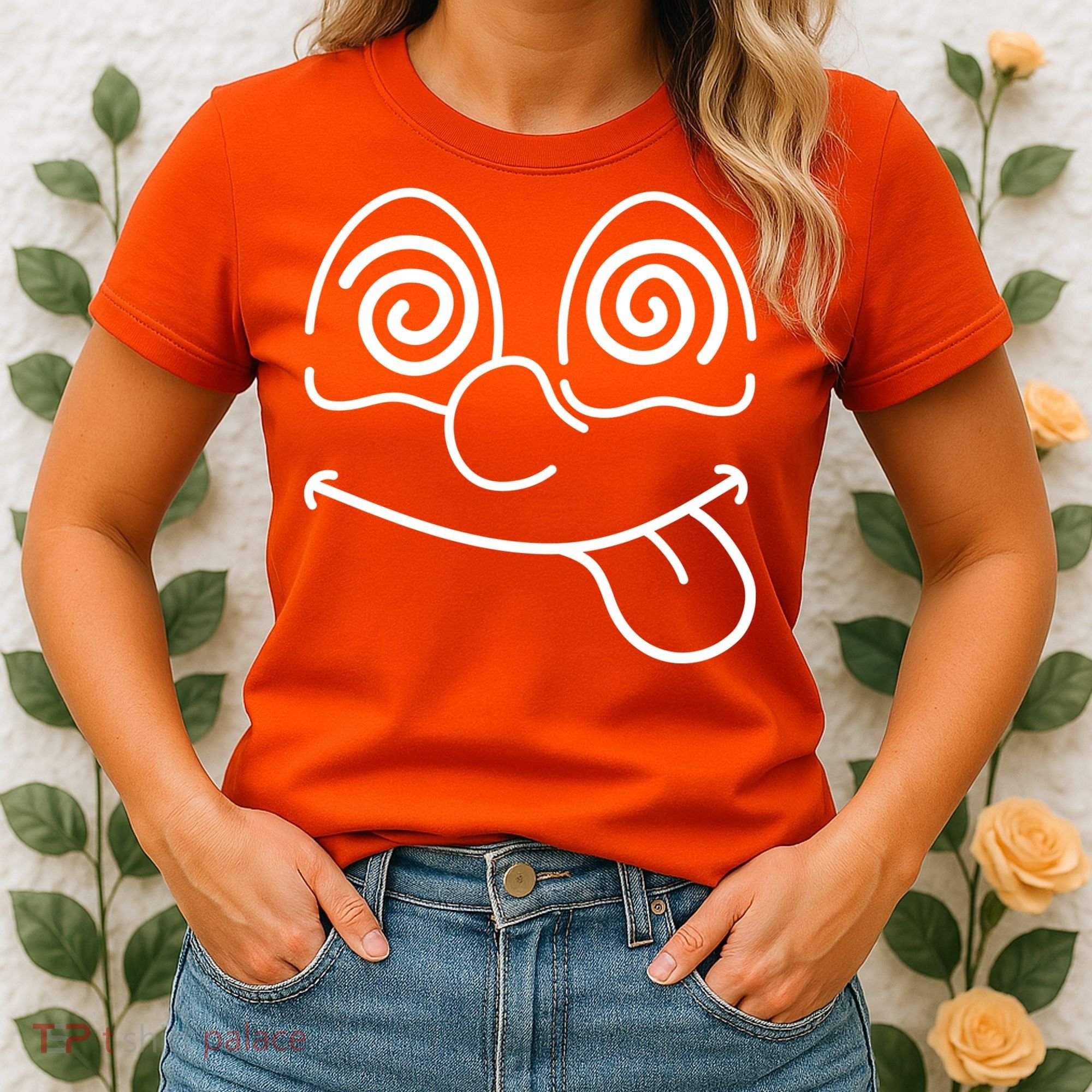 Cartoon Dizzy Eyes Face Women's T-Shirt