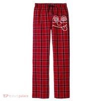 Cartoon Dizzy Eyes Face Men's Flannel Plaid Pajama Pants thumb 0