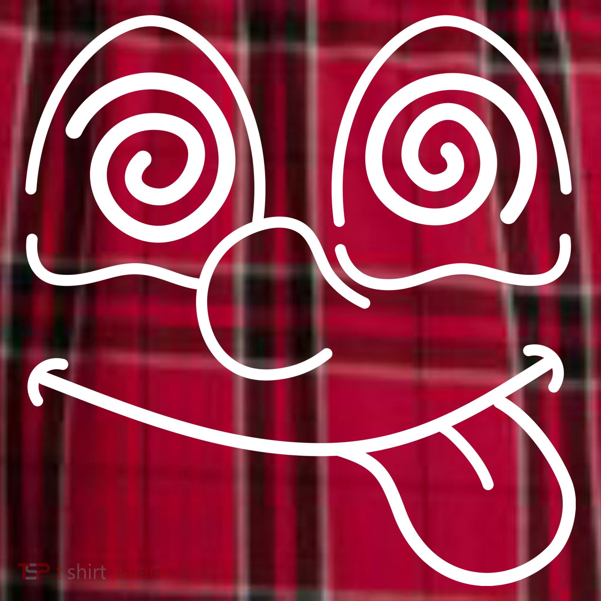 Cartoon Dizzy Eyes Face Men's Flannel Plaid Pajama Pants