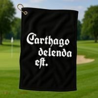 Carthago Delenda Est Golf Towel thumb 1