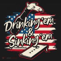 Cornhole Drinking Em Sinking Em 4th Of July USA-Made Doggie Bandana thumb 2