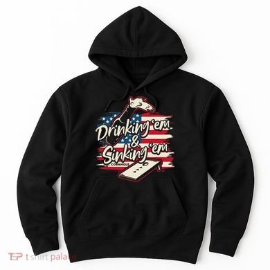 Cornhole Drinking Em Sinking Em 4th Of July Hoodie