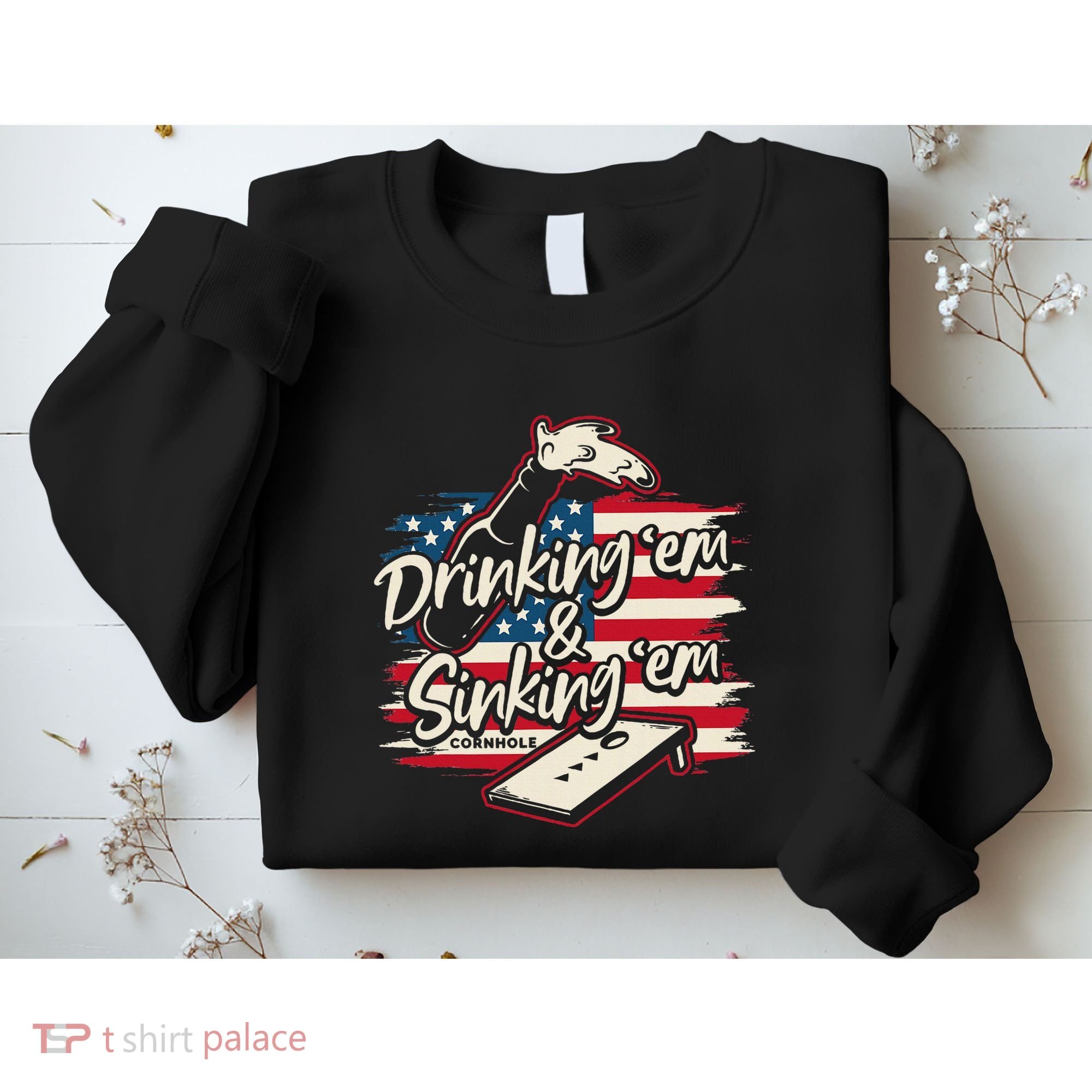 Cornhole Drinking Em Sinking Em 4th Of July Sweatshirt