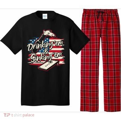 Cornhole Drinking Em Sinking Em 4th Of July Pajama Set