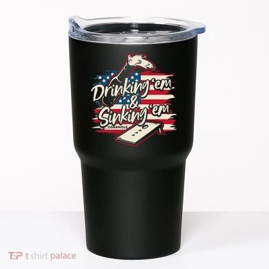 Cornhole Drinking Em Sinking Em 4th Of July Tumbler