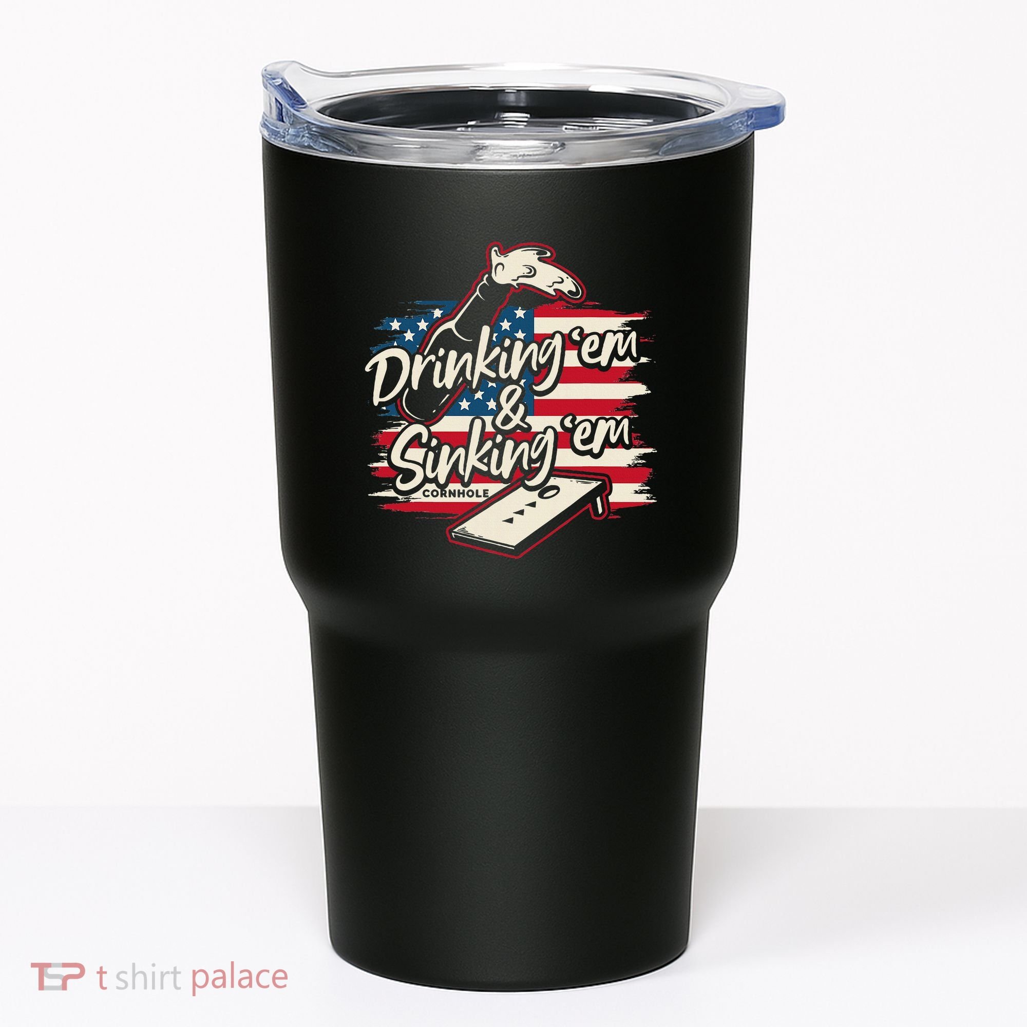 Cornhole Drinking Em Sinking Em 4th Of July Tumbler