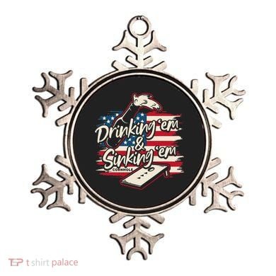 Cornhole Drinking Em Sinking Em 4th Of July Ornament