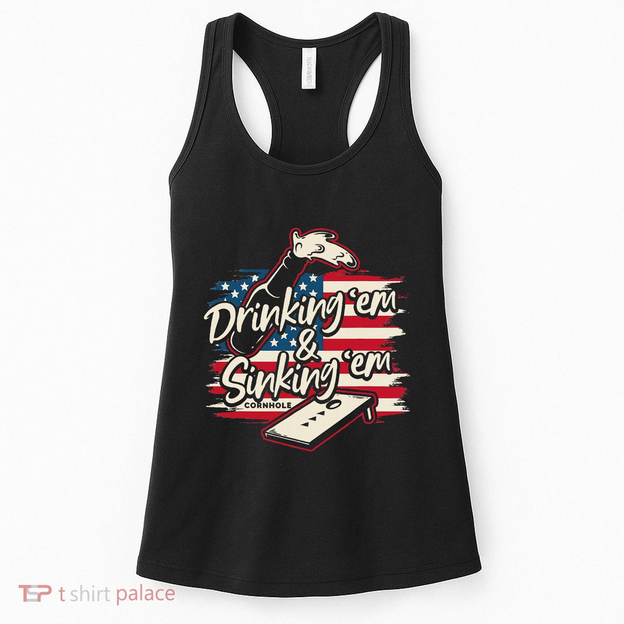 Cornhole Drinking Em Sinking Em 4th Of July Women's Tank Top