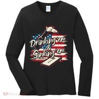 Cornhole Drinking Em Sinking Em 4th Of July Women's Long Sleeve Shirt thumb 0
