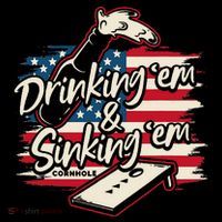 Cornhole Drinking Em Sinking Em 4th Of July Women's T-Shirt thumb 6