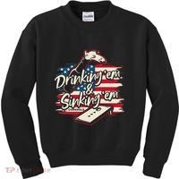 Cornhole Drinking Em Sinking Em 4th Of July Kids Sweatshirt thumb 0