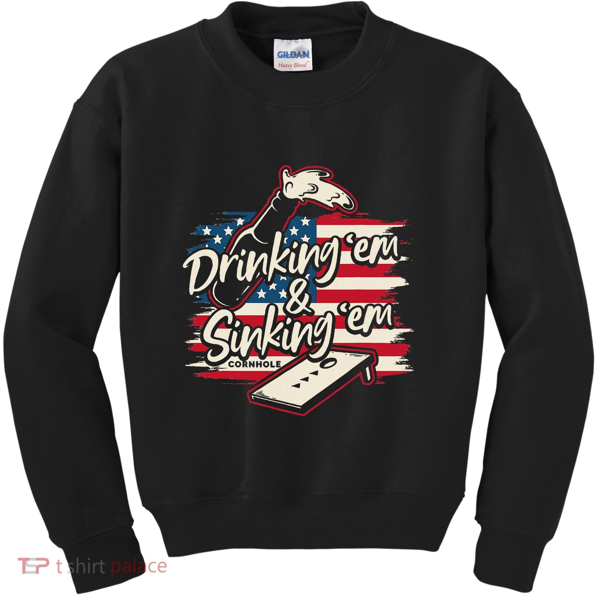 Cornhole Drinking Em Sinking Em 4th Of July Kids Sweatshirt