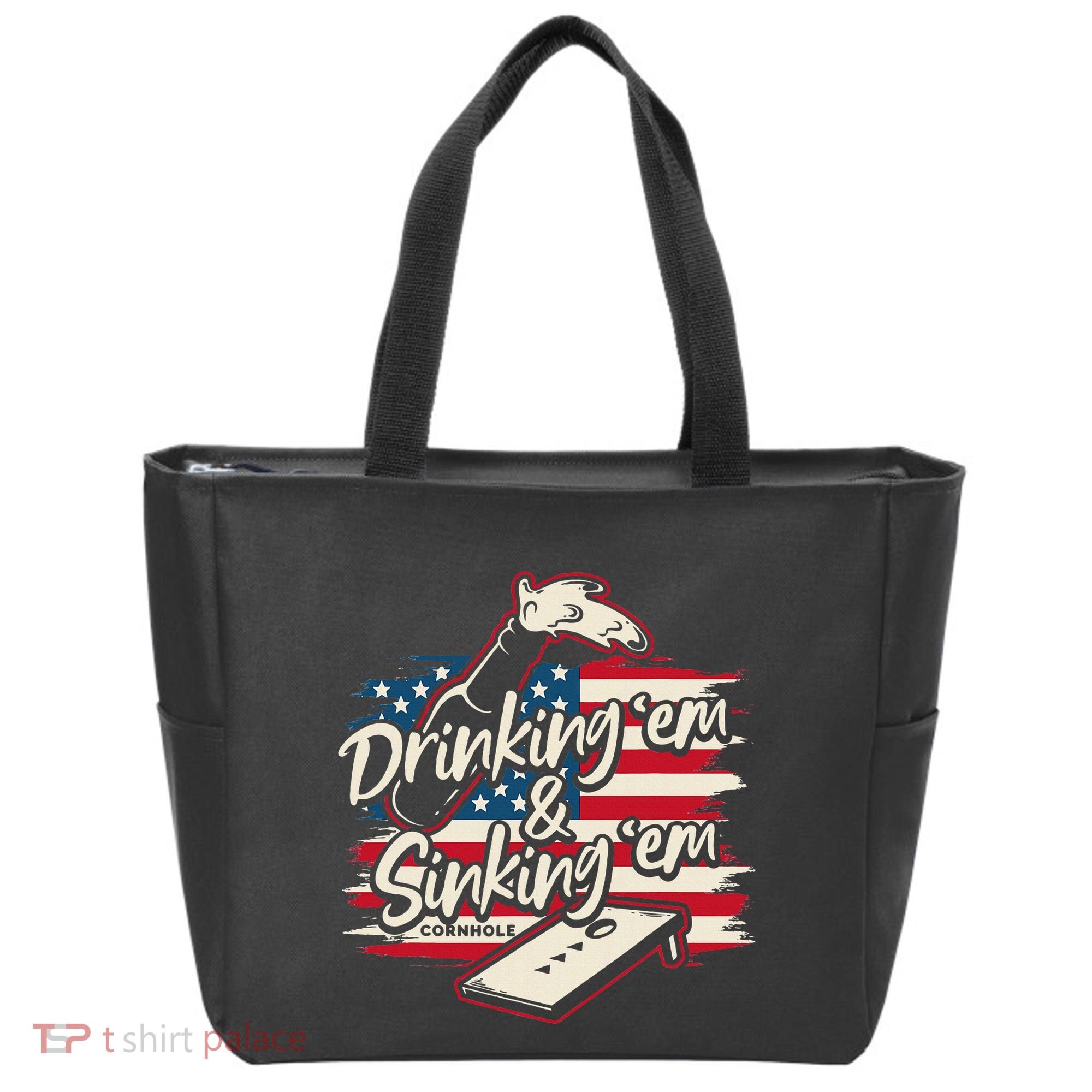 Cornhole Drinking Em Sinking Em 4th Of July Tote Bag