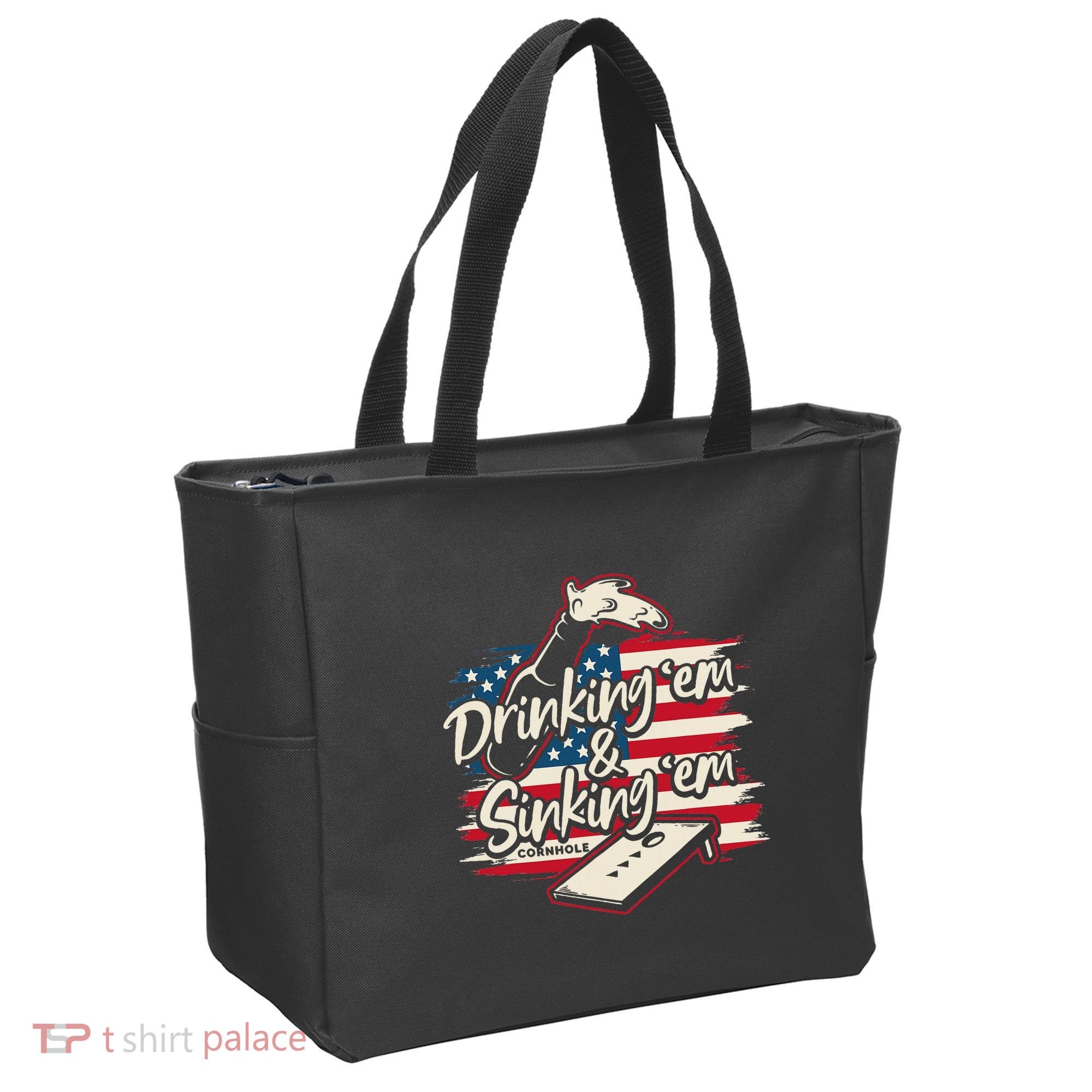 Cornhole Drinking Em Sinking Em 4th Of July Tote Bag