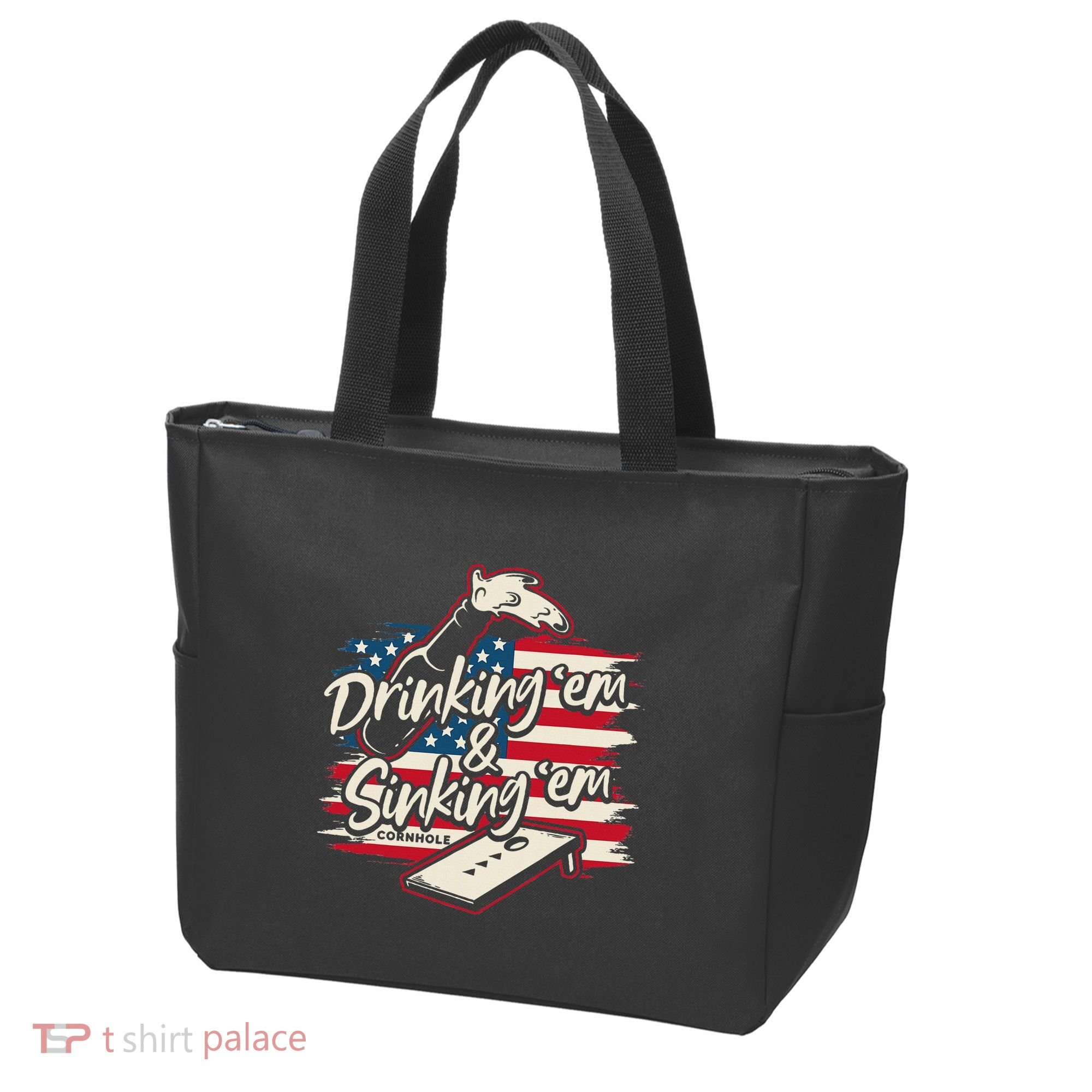 Cornhole Drinking Em Sinking Em 4th Of July Tote Bag