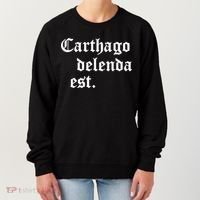 Carthago Delenda Est Latin Phrase Cato Speech Carthage Quote Women's Sweatshirt thumb 0