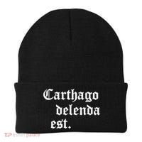 Carthago Delenda Est Latin Phrase Cato Speech Carthage Quote Beanie thumb 0