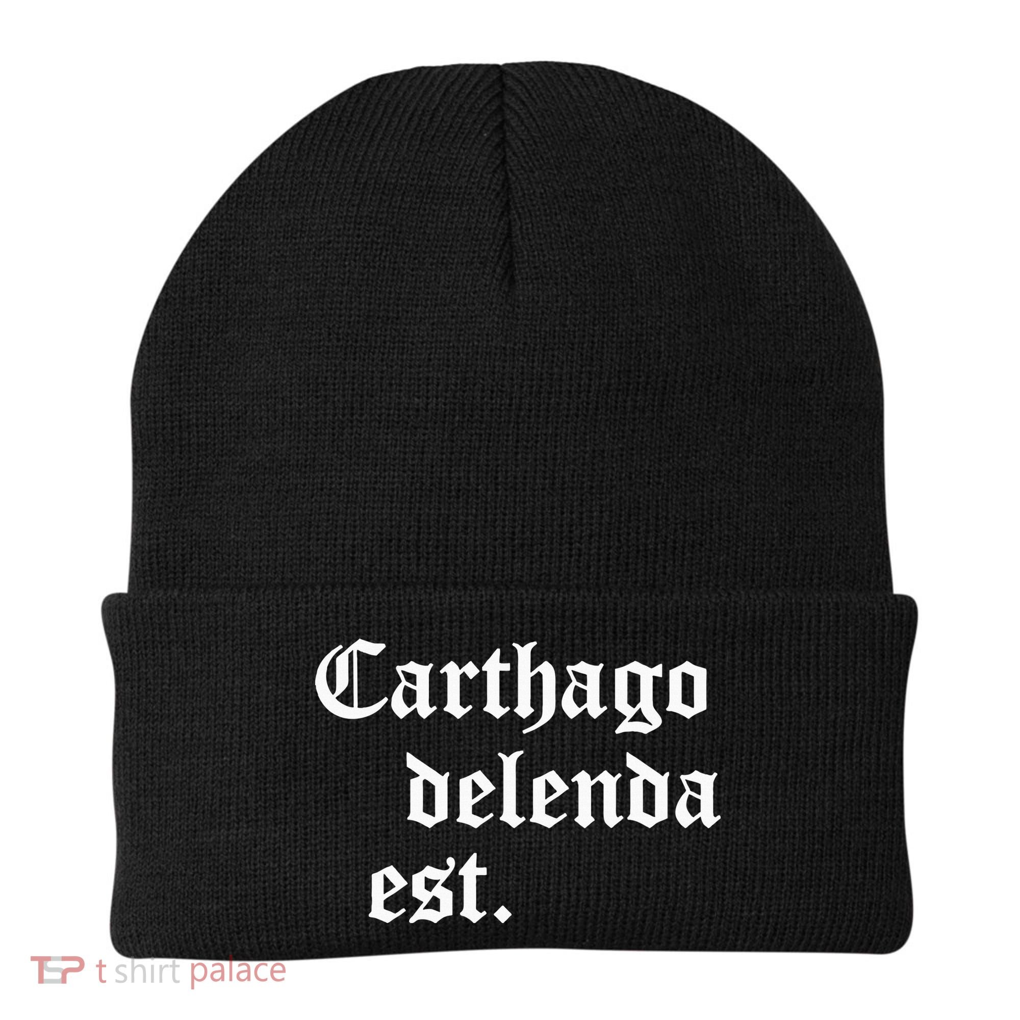 Carthago Delenda Est Latin Phrase Cato Speech Carthage Quote Beanie