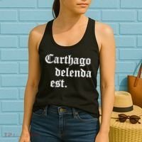Carthago Delenda Est Latin Phrase Cato Speech Carthage Quote Women's Tank Top thumb 2
