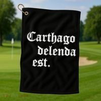 Carthago Delenda Est Latin Phrase Cato Speech Carthage Quote Golf Towel thumb 1