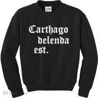 Carthago Delenda Est Latin Phrase Cato Speech Carthage Quote Kids Sweatshirt thumb 0