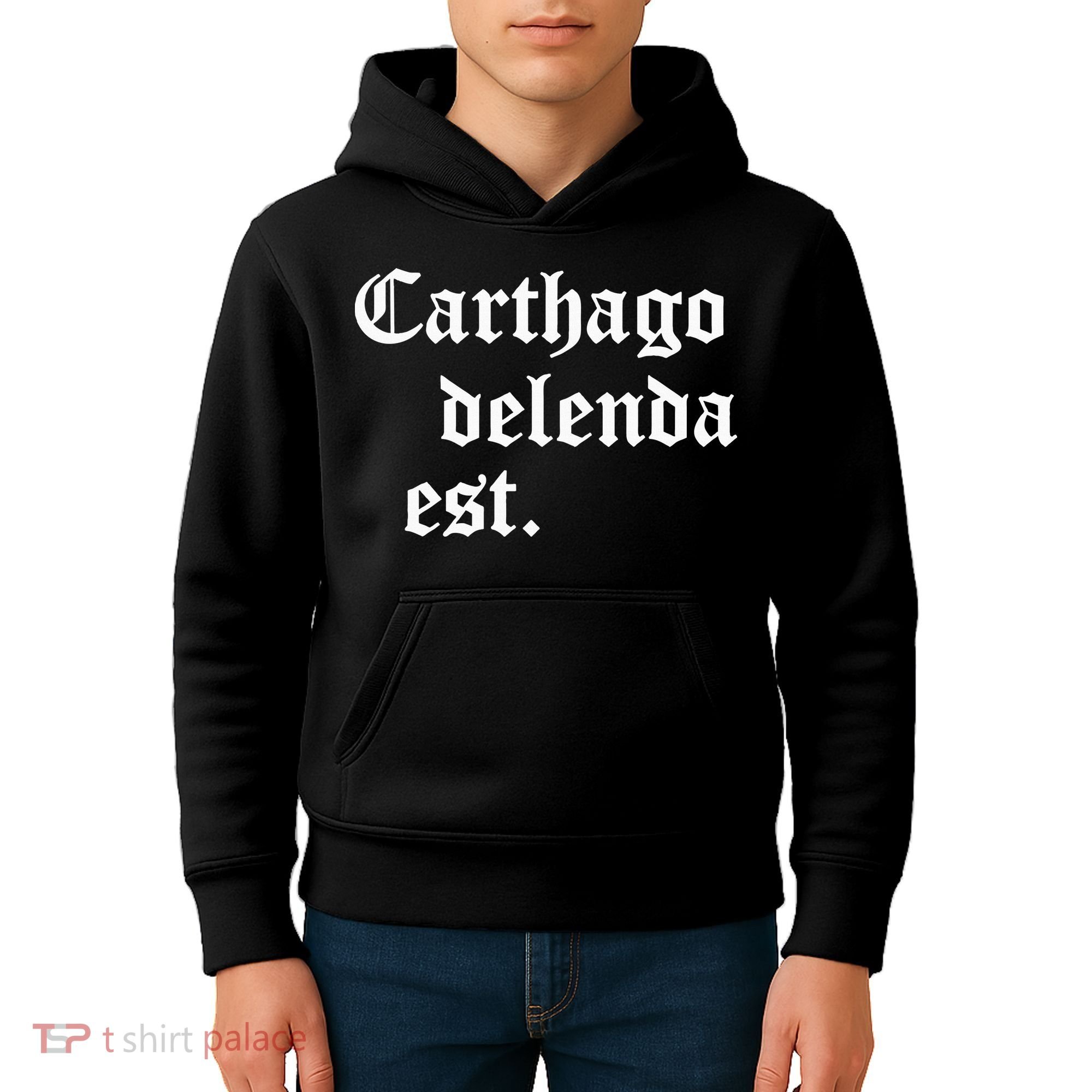 Carthago Delenda Est Latin Phrase Cato Speech Carthage Quote Kids Hoodie