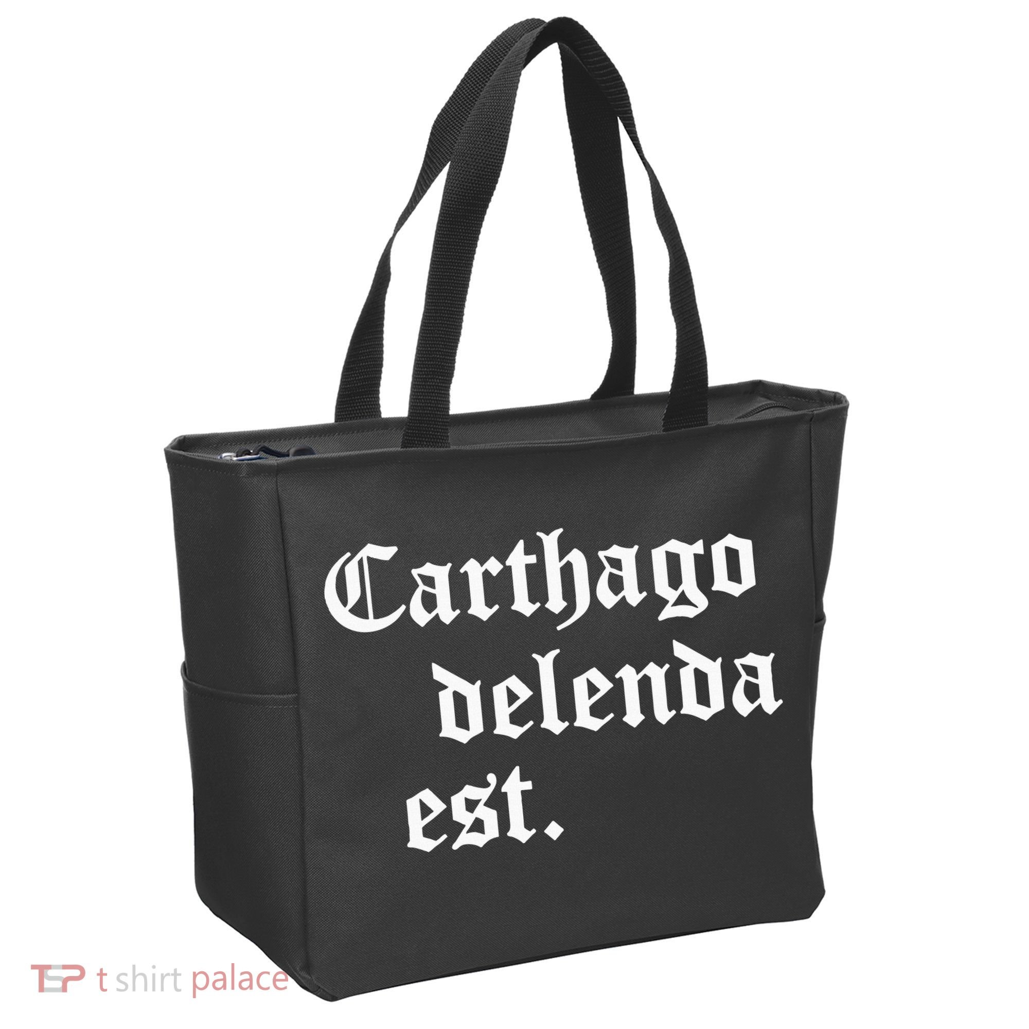Carthago Delenda Est Latin Phrase Cato Speech Carthage Quote Tote Bag